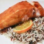 Lachs mit Orangen-Teriyaki-Sauce