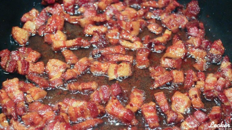 Selb gemachte Bacon Marmelade Bacon Jam - Ausgelassene Schinkenwürfel
