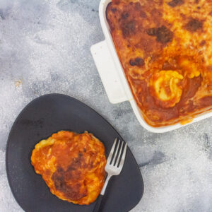 Schneller Ravioliauflauf mit Tomatensauce