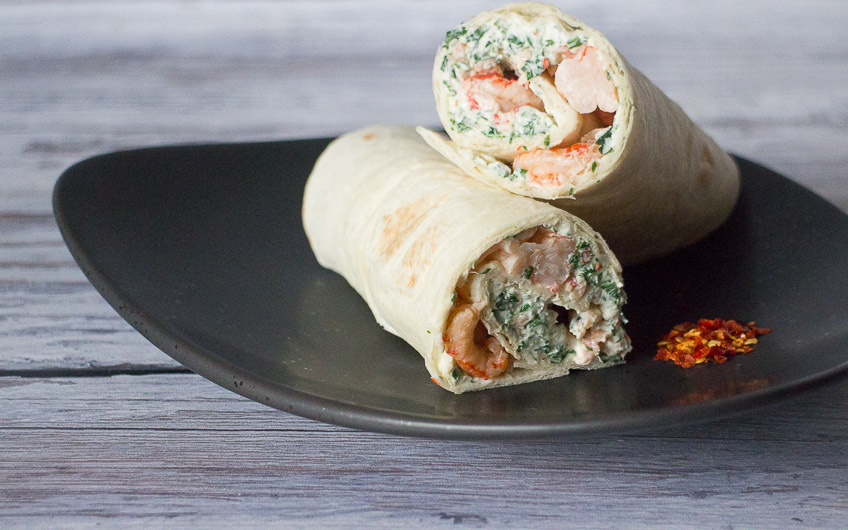 Flusskrebs Wrap mit Kräuterfrischkäse